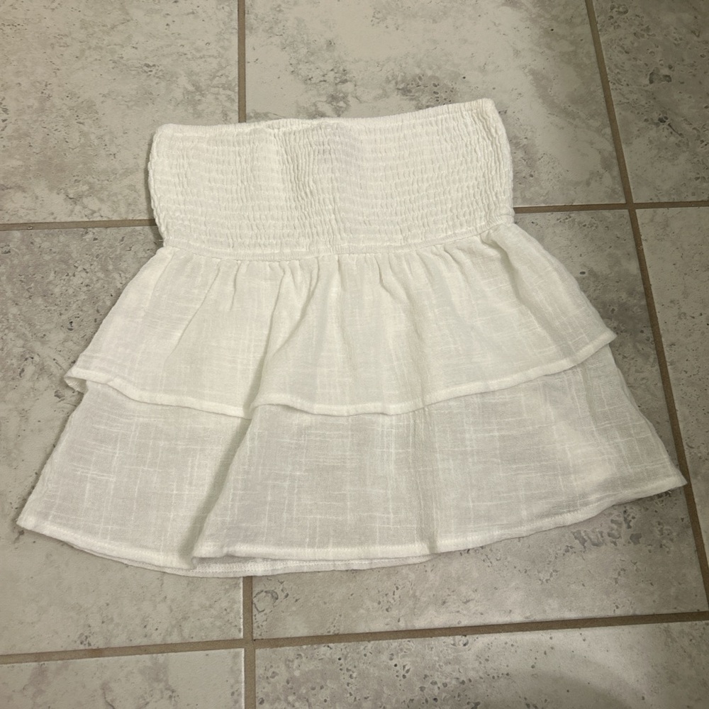 Edikted White Tiered Mini Skirt